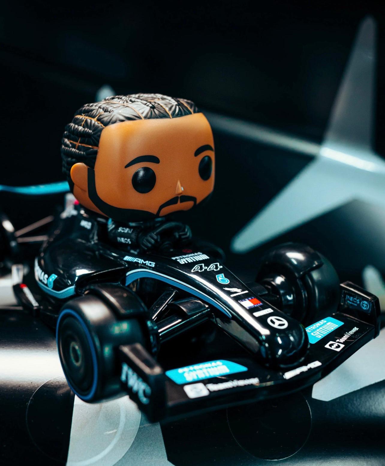 Lewis Hamilton with Car Funko Pop!