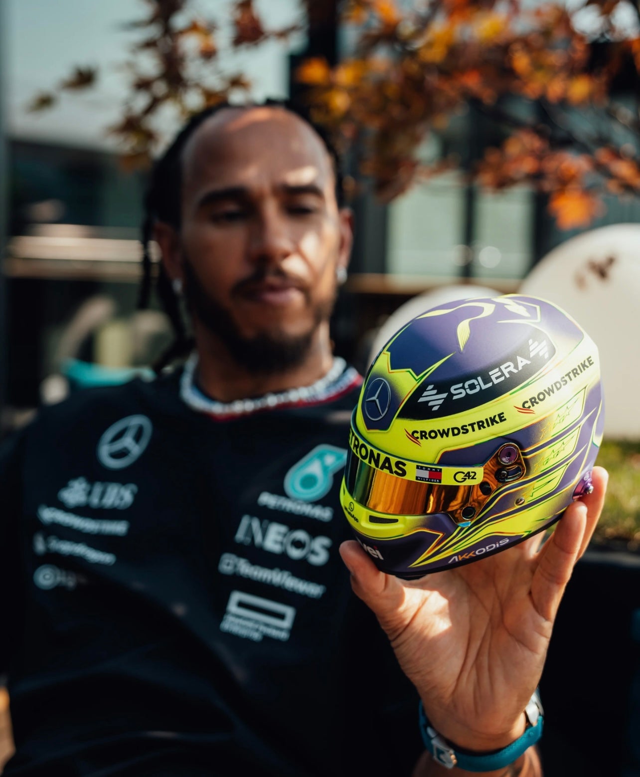[ Pre-Order ] 1:2 Scale Mercedes AMG Lewis Hamilton Mini Helmet – RBN