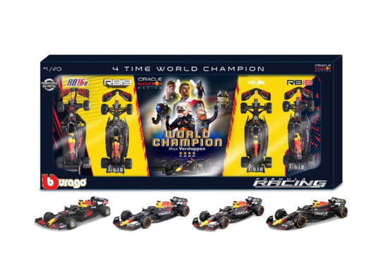 Bburago 1:43 Red Bull Racing Max Verstappen Championship Car Set
